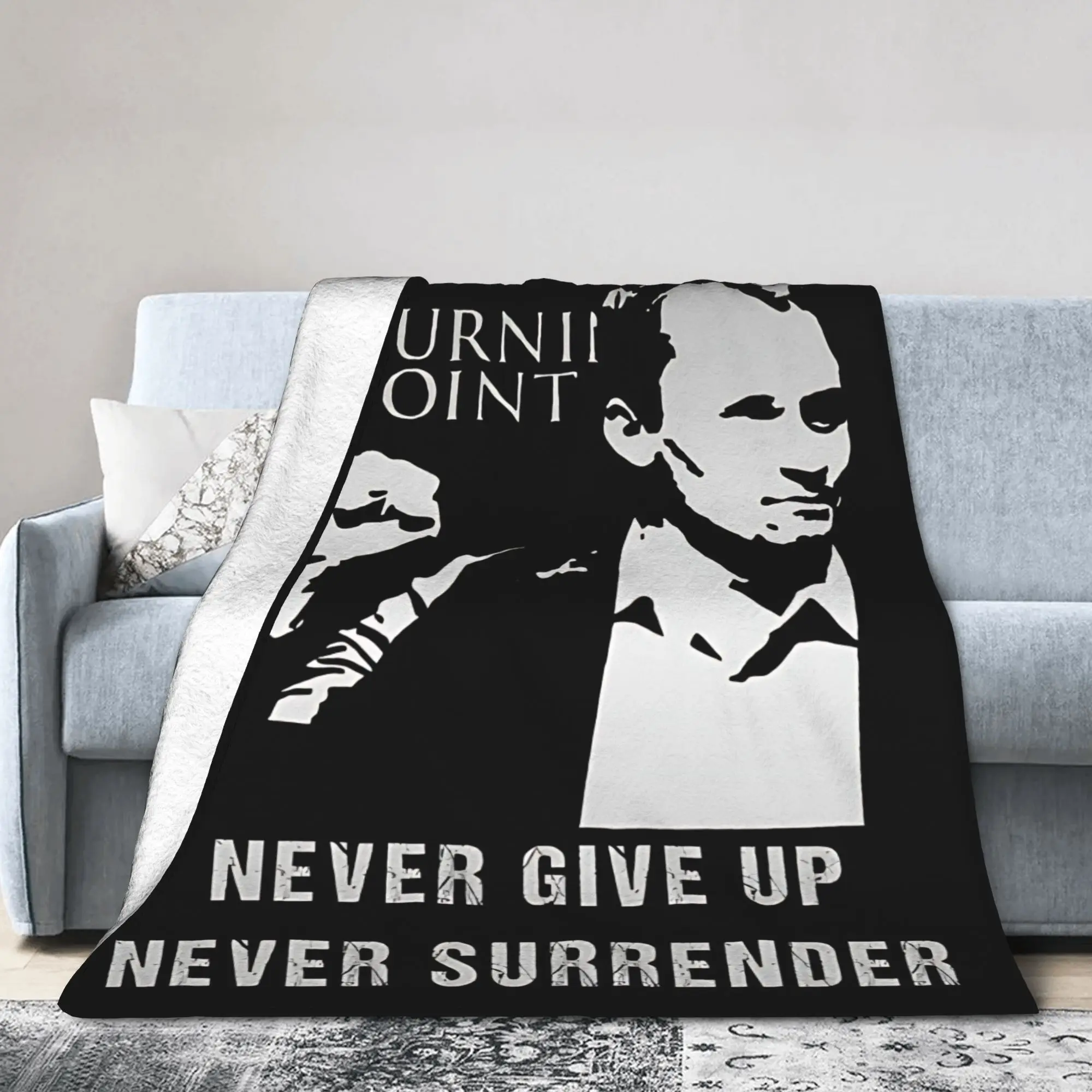 Charlie Kirk RIP Turning Point Never Give Up Never Surrender  Blankets  Wool Funny Warm Throw Blankets for Bedspread  Winter,