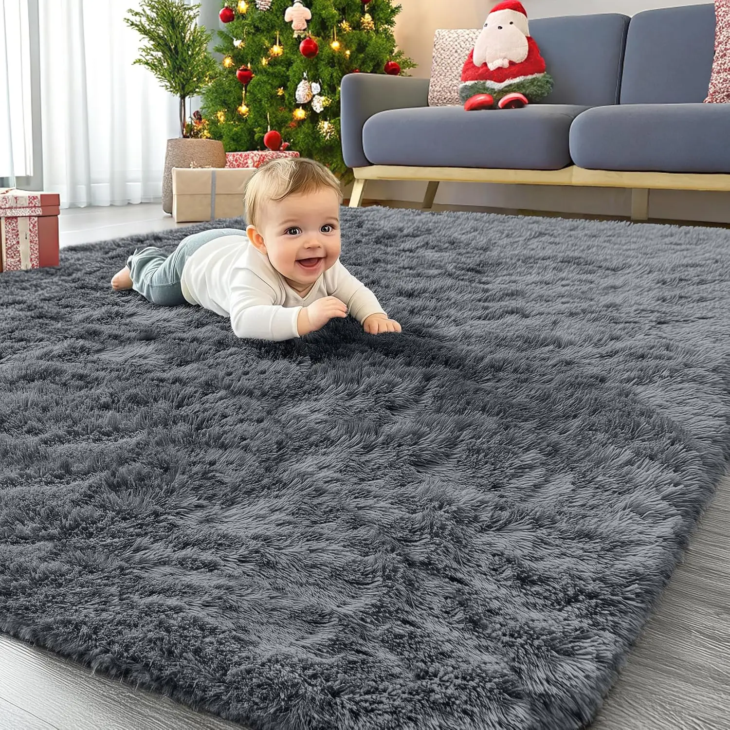 Machine Washable Area Rug 4x5.9 ft Soft Shaggy Carpet for Living Room Bedroom Nursery Home Decor Aesthetic