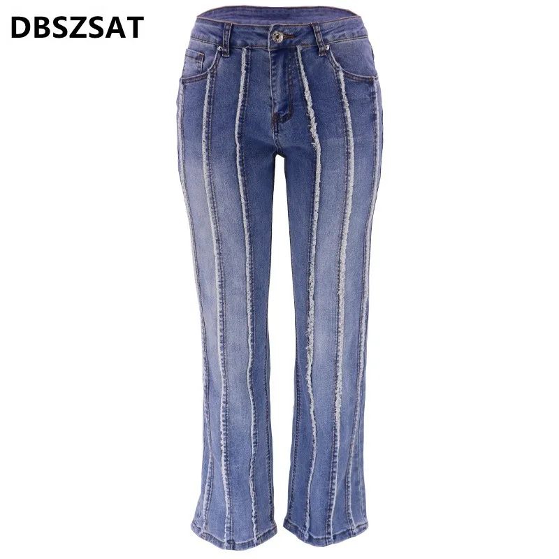 

2023 High Wiasted Jeans for Women Summer 2023 New Korean Fashion Vintage Casual Denim Pants Elastic Waist Baggy Jeans