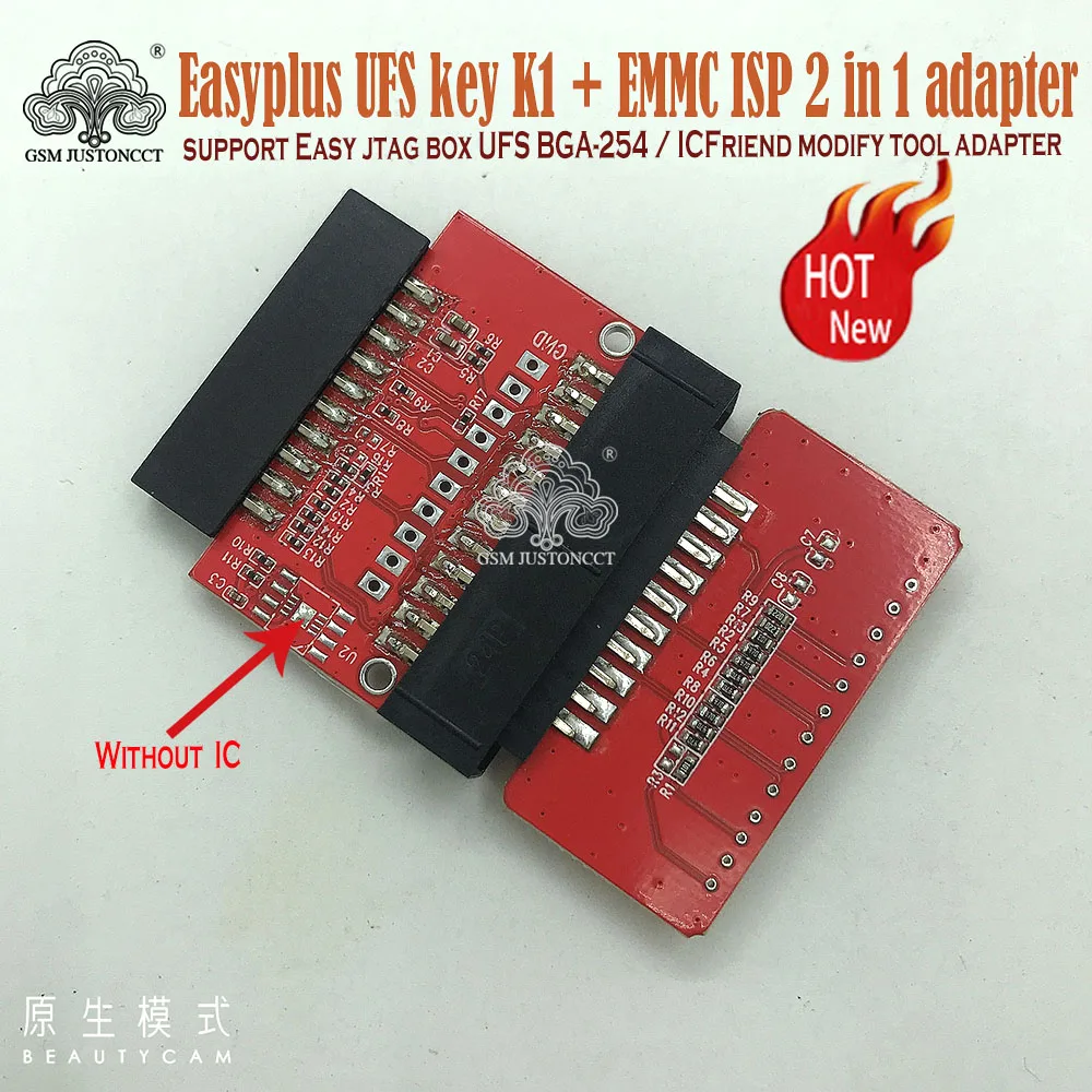 EASY Plus UFS key K1 + eMMC ISP 2 IN 1 Adapter for UFS Socket / EMMC Socket work(U2 position without encryption chip)