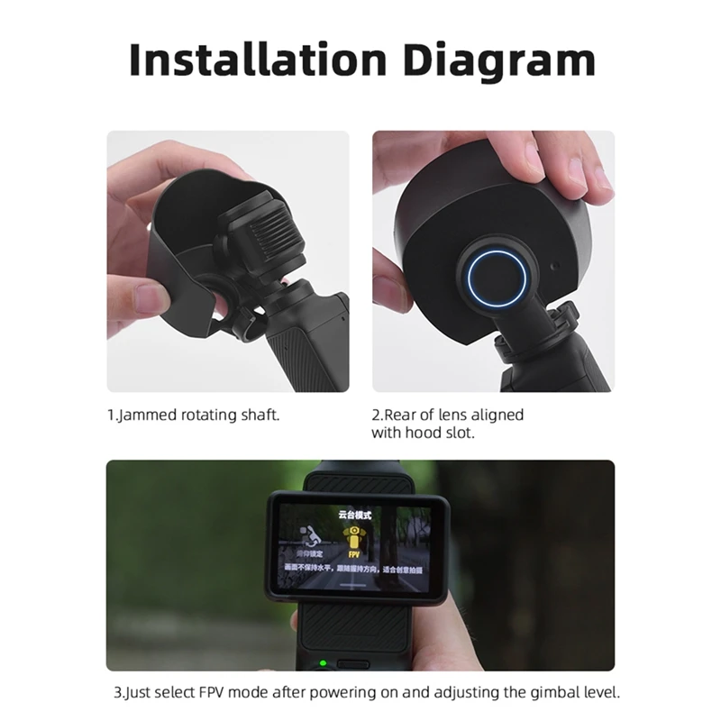 Per DJI Osmo Pocket 3 stabilizzatore parasole copriobiettivo piastra portaoggetti accessori di ricambio protettivi