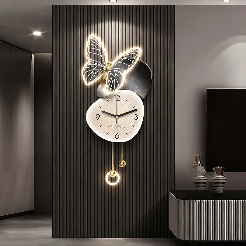 TV Background Wall Lighting Metal Pendant Light Emitting Diode Acrylic Painting Butterfly with Bell Art Home Decoration Painting