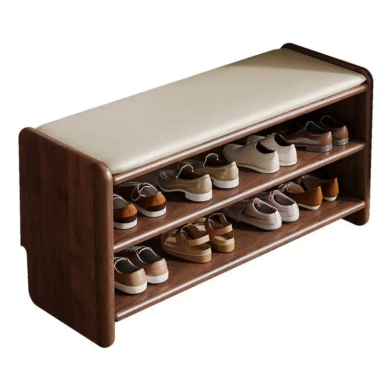 

Solid wood shoe cabinet multi-layer shoe rack at home door