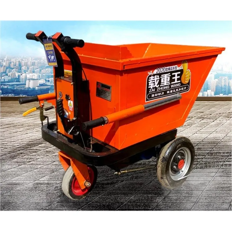 Hand Pushing Vegetable Greenhouse Electric Cart/ 3 Wheels Hand Dump Trolley