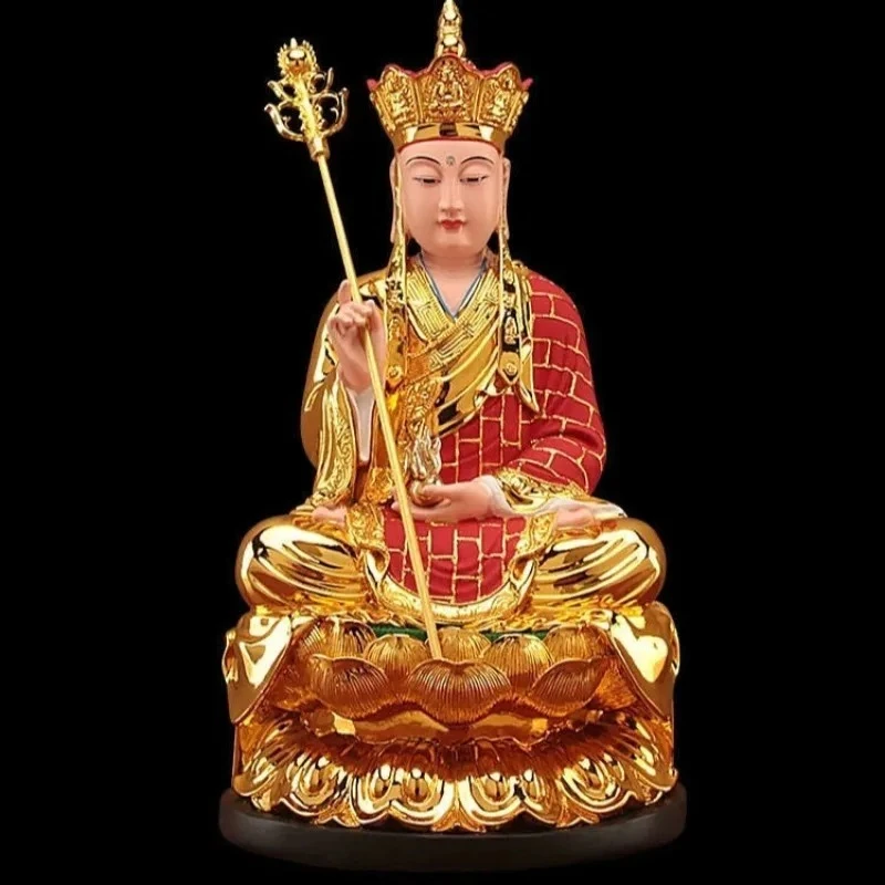 1pc Resin Ksitigarbha Bodhisattva Statue Ornament Home Decoration Household Buddhist Hall Decoration Feng Shui Buddha Statue