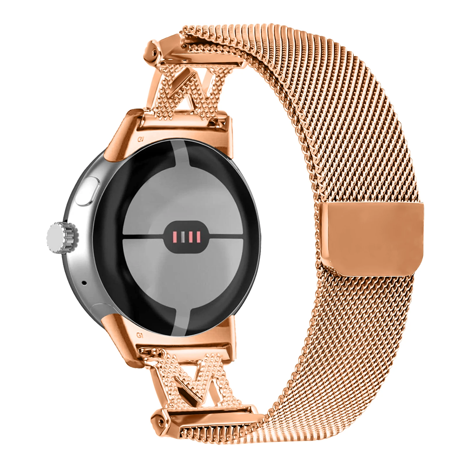 

M-Type Milanese Bands for Google Pixel Watch 2 / Pixel Watch Stainless Steel Metal Strap - Rose Gold
