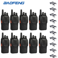 10PCS Baofeng BF-888S Walkie Talkie UHF Ham Radio Portable Two Way Radio With Earphones USB Or EU Plug Charger
