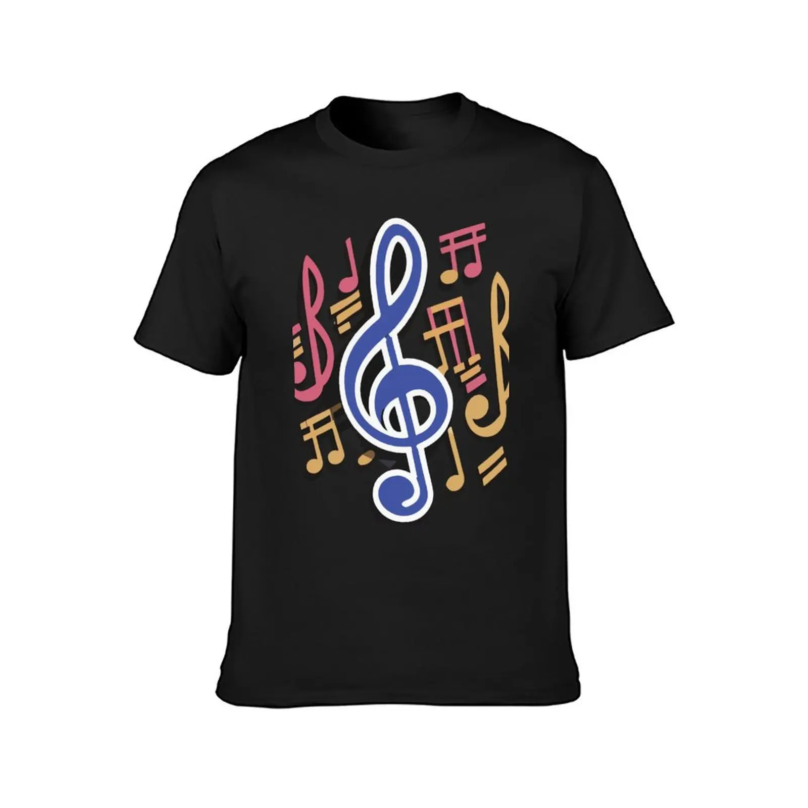 Abstract Musical Notes Intricate Pattern T-shirt heavyweights tops anime quick drying t shirt for men