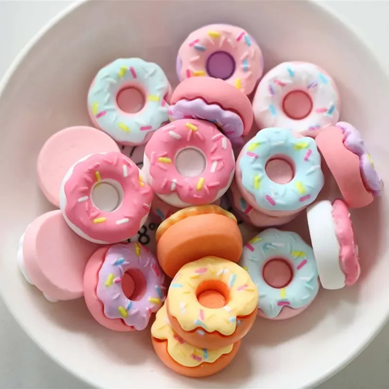 10Pcs/Lot New Resin Mixed Mini Simulation Bread Donut Flat Back Scrapbooking DIY Jewelry Craft Decoration Accessorie