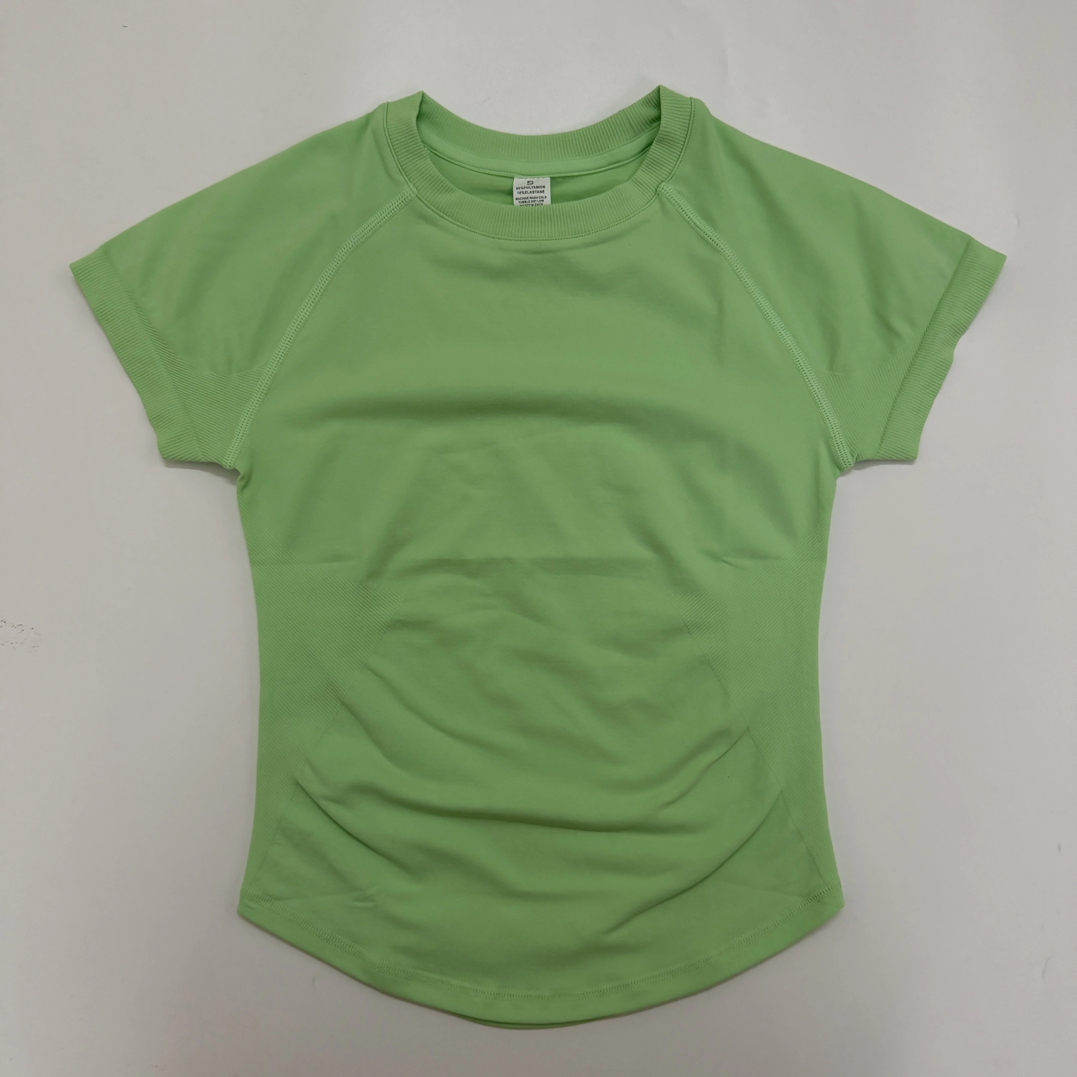 2-delige top met korte mouwen voor dames, workout gym crop top, lichtgewicht yoga top shirt, lange sport shirts, stretch shirts