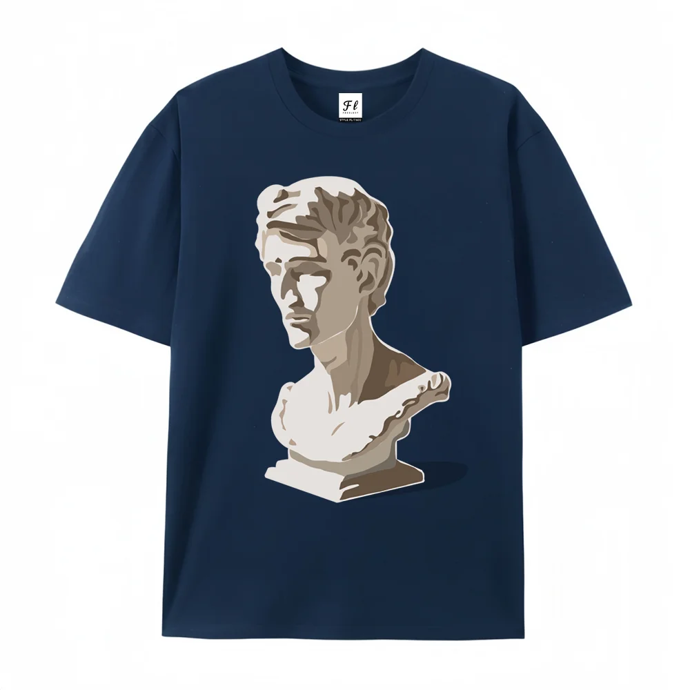 Vintage Greek Sculpture Bust Graphic Shirt Retro Statue Art Print Crew Neck Cotton Casual Short‑Sleeve Aesthetic Art Lover Gift