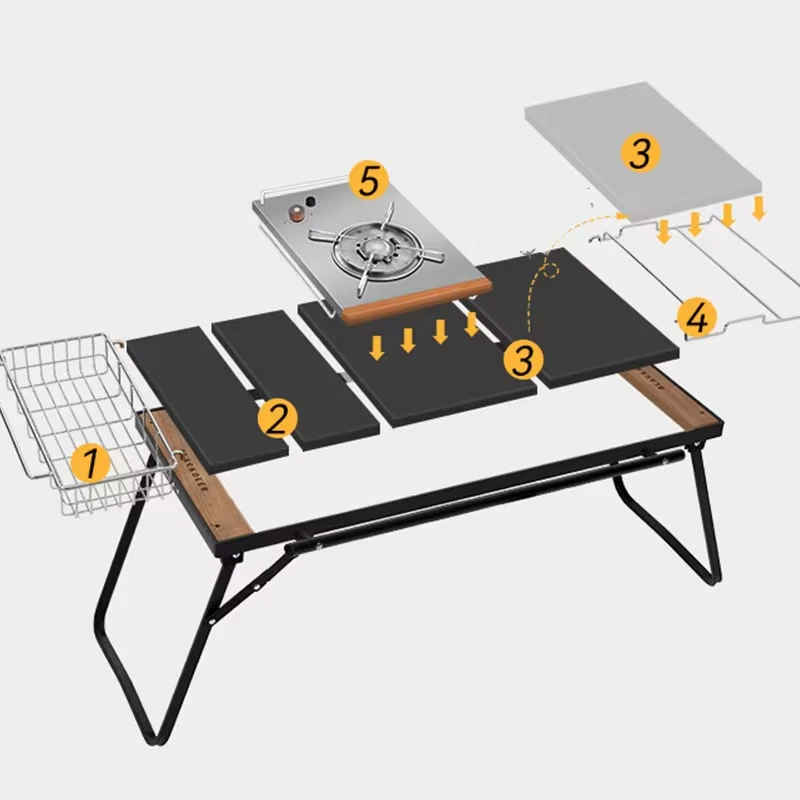 Camping Igt Table Storage Spice Shelf Rack Stainless Steel Picnic Table Hanger Extension Rack IGT Table Accessories New