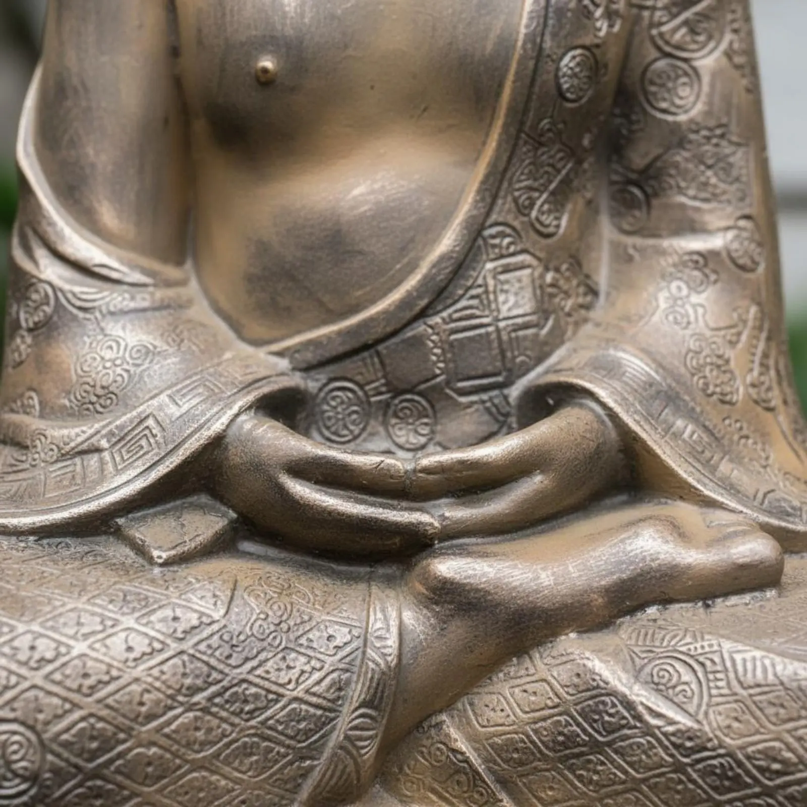 Zen Buddha Ornament Indoor Outdoor Use Meditating Buddha Statue Meditation Figurine Calming Home Decor for Entrance Hall, Garden