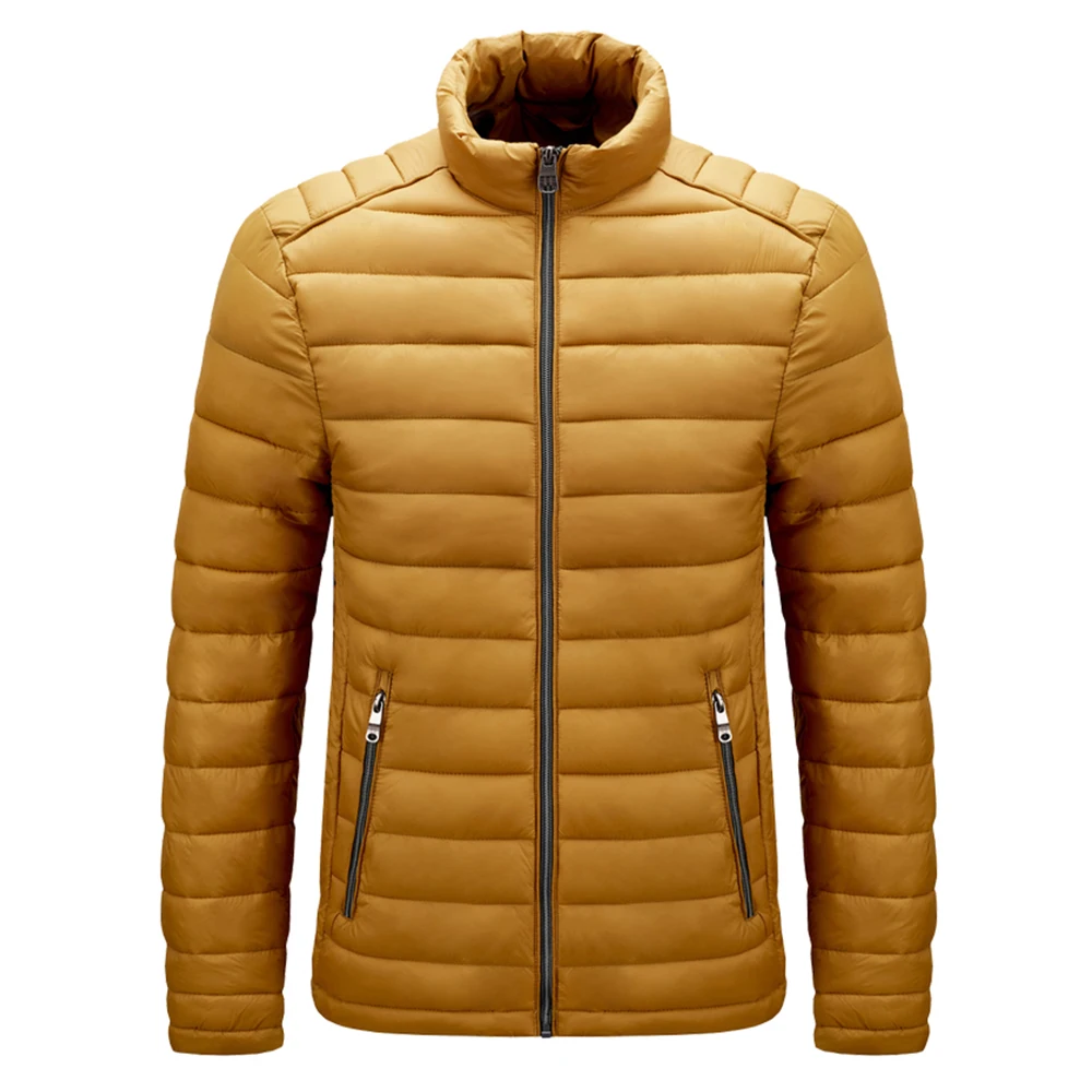 2025 Chaqueta acanalada de algodón ligera para hombre de otoño e invierno Casual juvenil listo para usar cuello alto comercio electrónico transfronterizo