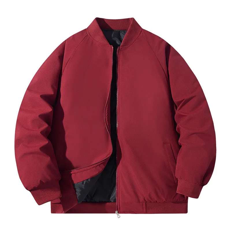 

Мужская куртка-бомбер, женская однотонная куртка-пилот на осень-зиму, модная винтажная куртка с капюшоном, повседневная ветровка, красная, розовая, бордовая
