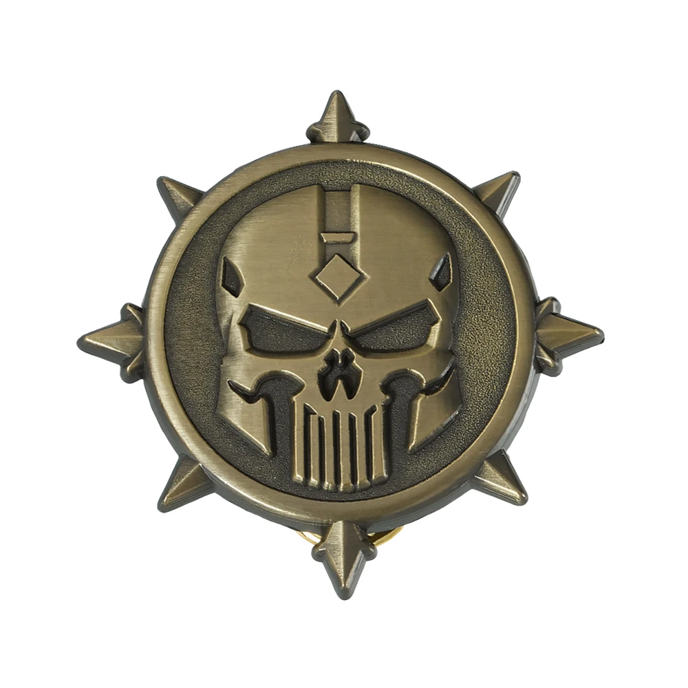 Warhammer 40,000 Logo Badge Sci-Fi Fantasy Game Brooch Punisher Skull Pin Retro Peripheral Accessories