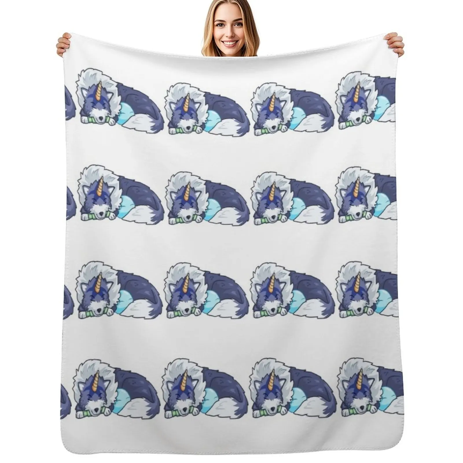 

That Time I Got Reincarnated as a Slime - Ranga and Rimuru Sleeping Throw Blanket Cozy Sofa Blanket for TV Watching Napping