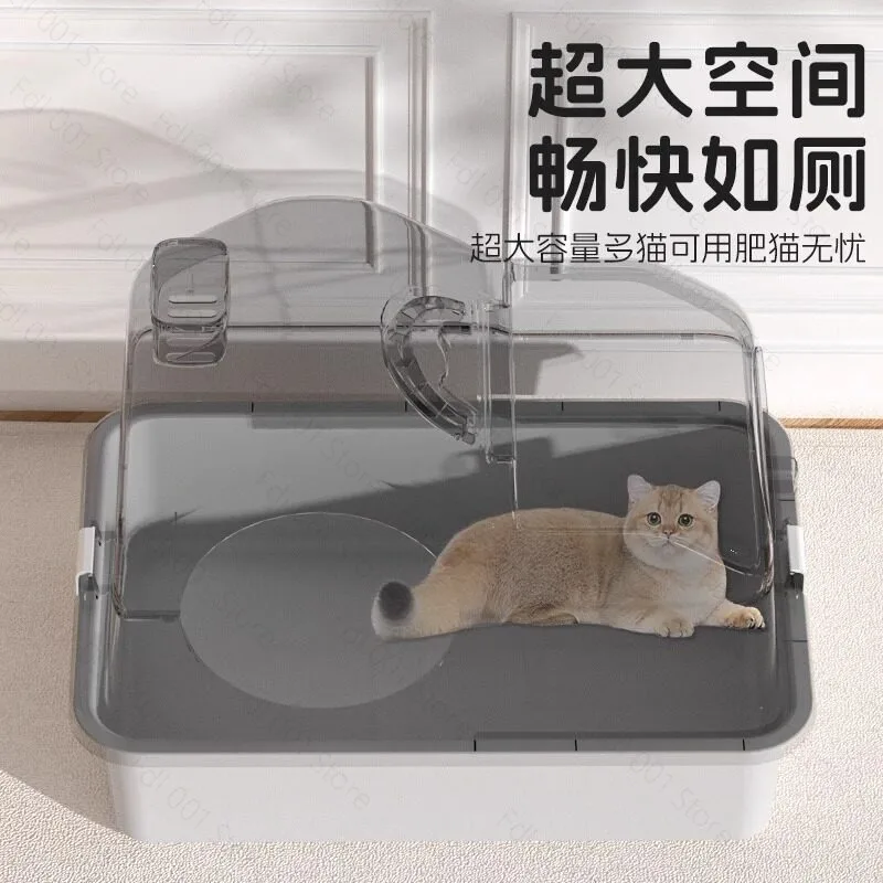 Extra Large Corridor Style Fully Enclosed Cat Litter Box Anti-Splash Deodorizing Cat Toilet
