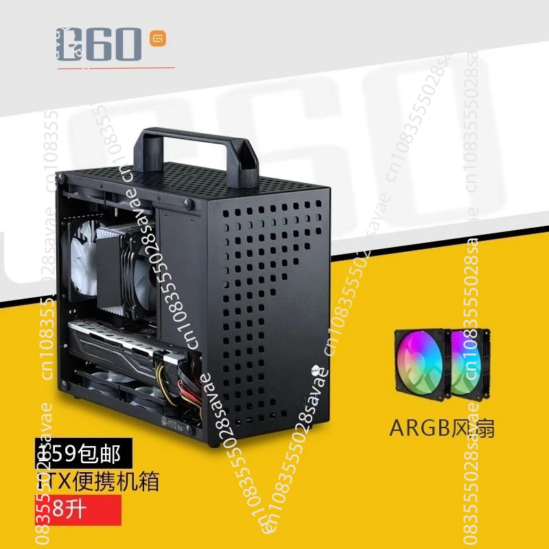 

G60 Mini Desktop Computer ITX Small Case Portable A4 White SFX Power Supply 120 Water Cooling K66