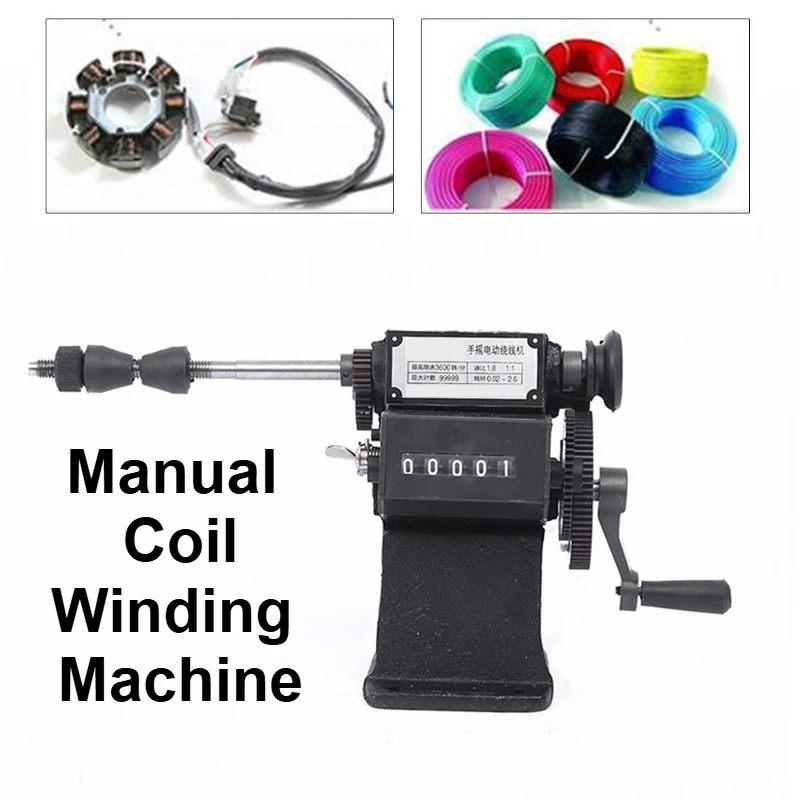 

Manual Coil Winding Machine with Counter Coil Wrapping Tool Calculate The Number of Laps