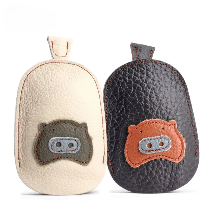 

ZK30 Car Key Box Cute Pull Out Key Wallets Case Genuine Cow Leather Keychain Organizer Pouch Pull Type Pocket Holder for Keys