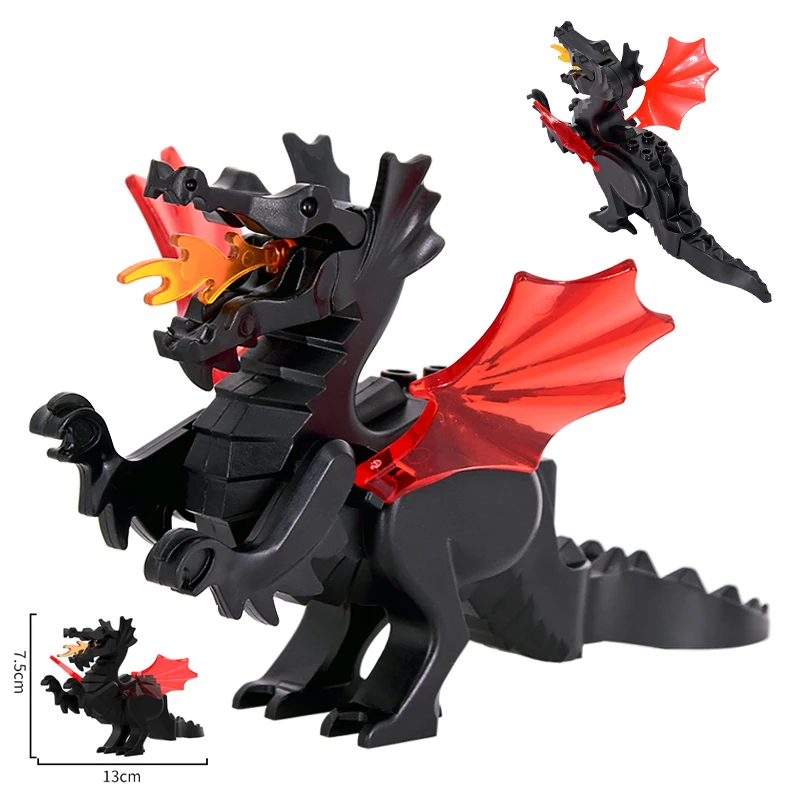 MOC Creative Medieval Dragon Knights Model action Figures Building Blocks Bricks Collection Brinquedos Toys For Children gifts