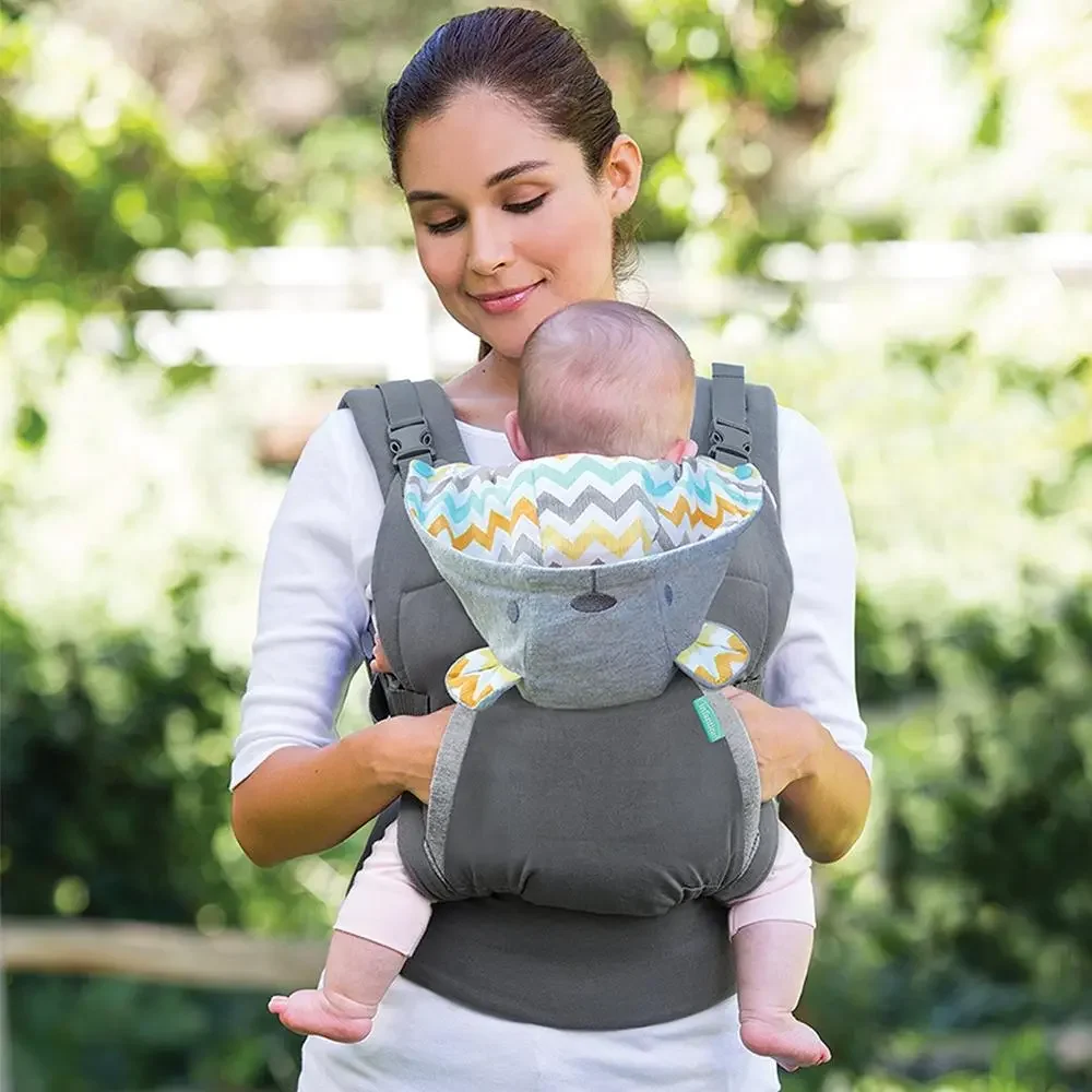 Portabebés ergonómico para recién nacidos y niños pequeños con asiento de cadera, soporte Lumbar, transporte frontal y trasero multiposición