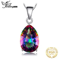 JewelryPalace 5ct Natural Rainbow Mystic Quartz 925 Sterling Silver Pendant Necklace for Woman Fashion Gift No Chain New Arrival