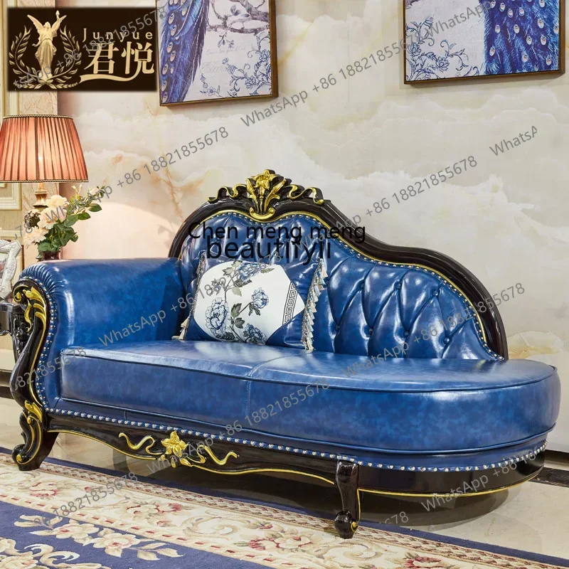 

B178 American light luxury concubine chair bedroom bedside recliner sofa leather concubine collapse classical2936