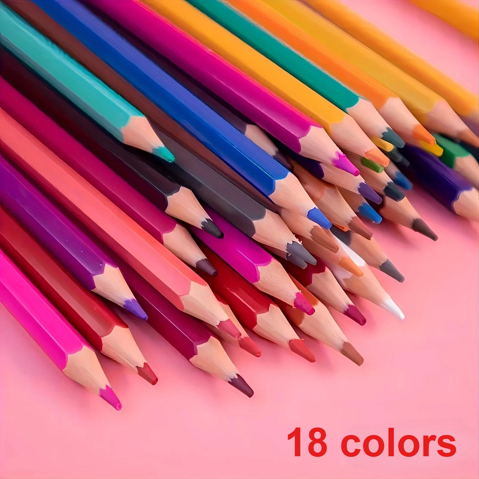 Juego de 18 Lápices de Colores, Pasteles al Óleo de Núcleo Suave para Libros de Colorear/Dibujo Profesional, Material Escolar