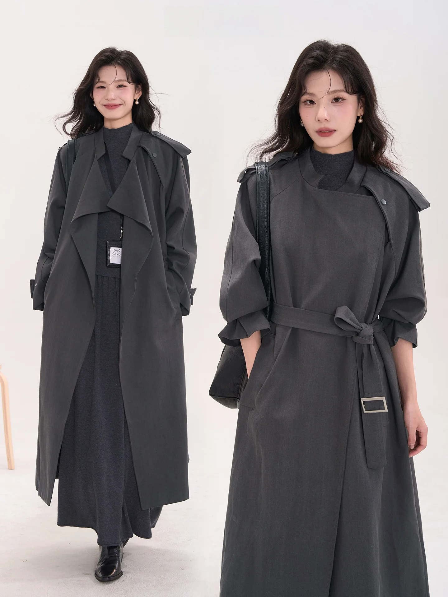 

Heme Mint Sp Boat ey Midi Length Women's Jaet Autumn Elely Loose Coat Flower Field Window Commute Simple Sle