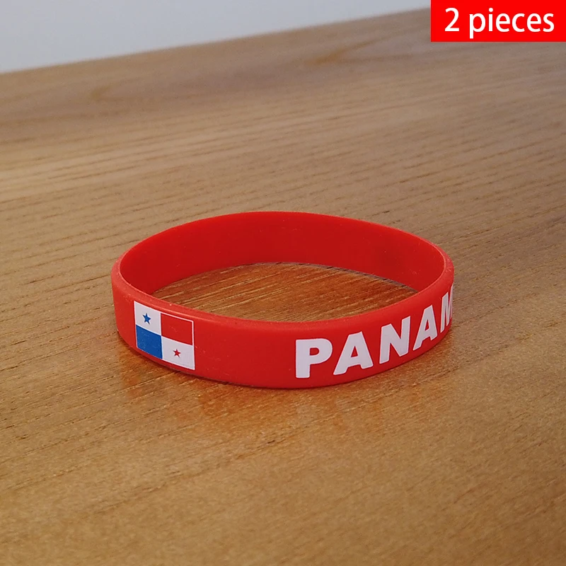 2pcs Panama National Flag Wristbands Sports Silicone Bracelet Men Women Rubber Band Patriotic Commemorative Fashion Accessory