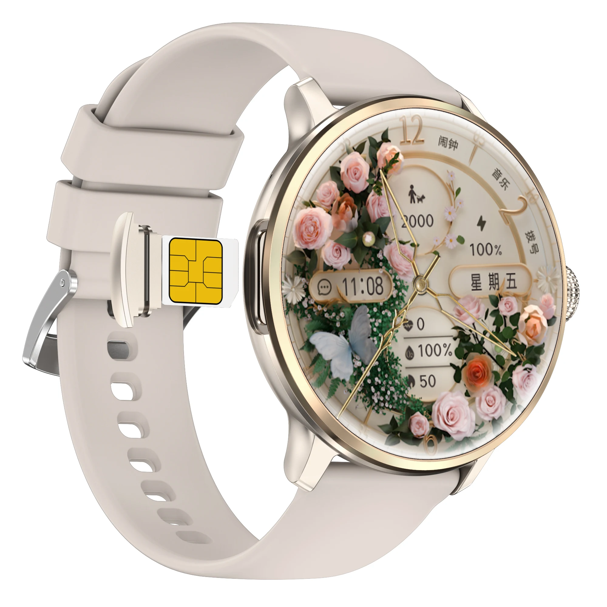 H88 Smart Watch 4G/5G SIM Card 1.6-inch 480*480 Resolution 190° Rotating Camera GPS Wireless Network App Download Women's Smart