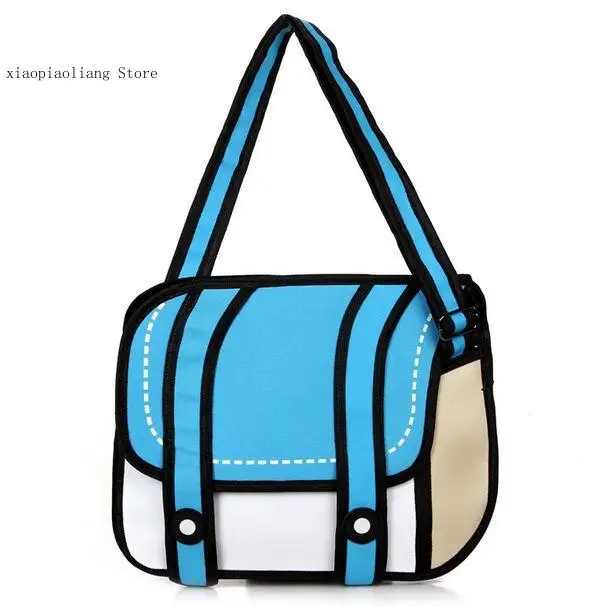 New Fashion 2D Bag Novelty Back To School Bag 3D Drawing Cartoon Paper Comic Tote Bag Ladies Shoulder Bag