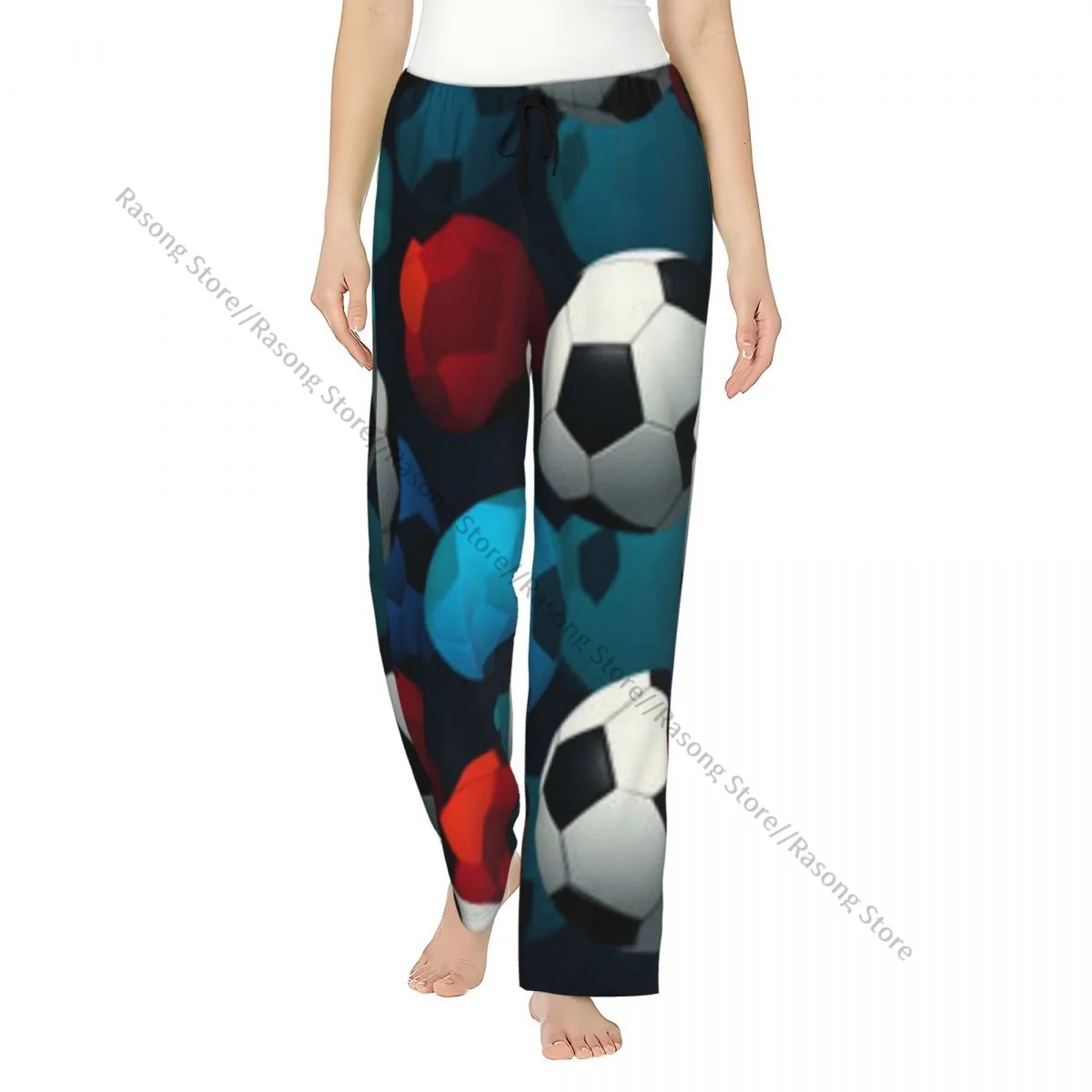 

Pajama Pants for Women Soccer Balls Print Sleep Bottoms Home Loungewear
