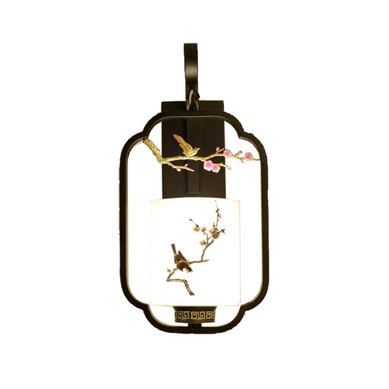 

New Chinese flower and bird creative wall lamp Chinese style decoration living room background wall aisle zen lamp