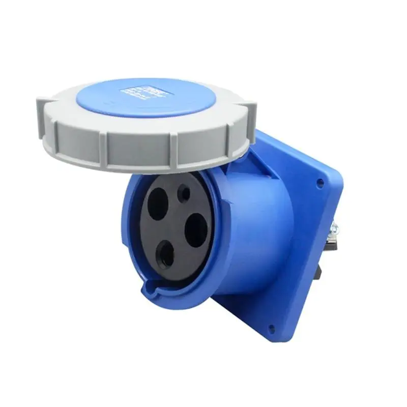 

【A08I】IEC 60309 IP67 Waterproof 3Pin 63A 200V-250V 2P+ E 6H Female Industrial Connector Socket