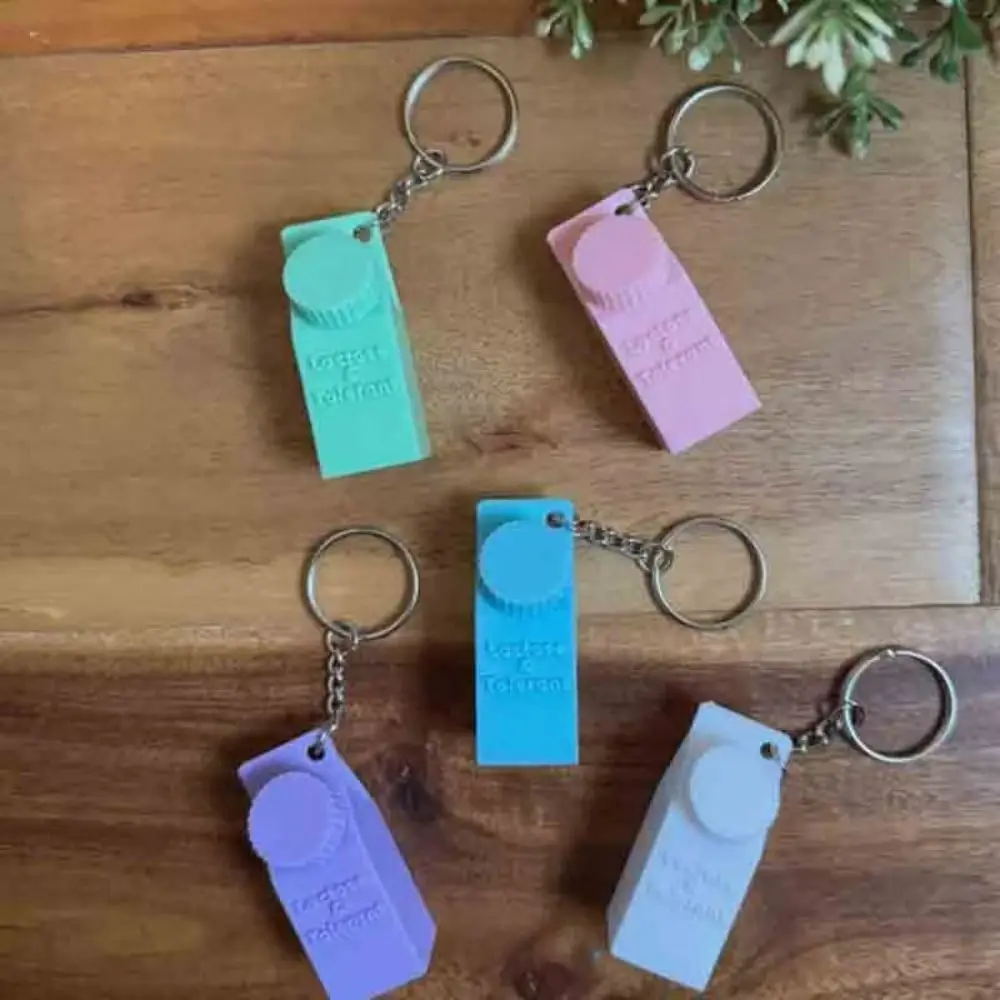 Lactose and Tolerant Pill Holder Keychain Plastic Ornament Pendant Milk Carton Keychain Compact 3d Print Ornament Keychain