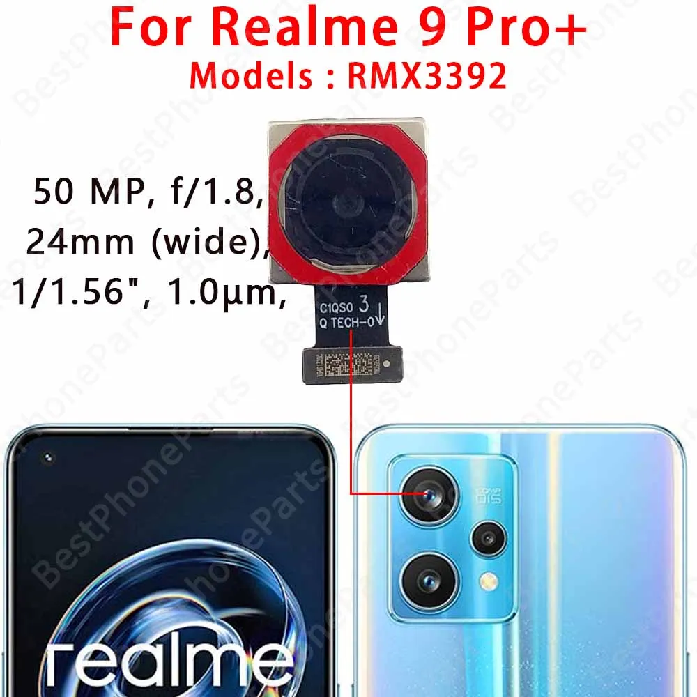 الكاميرا الخلفية الأمامية والخلفية لـ Realme 9 Pro 9Pro + 10 Realme10 4G وحدة الكاميرا الرئيسية التي تواجه قطع غيار الكابلات المرنة