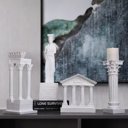 Architecture Model Roman Column Greek Temple Building Model Home Decoration European Decorative Plaster Pillar Resin Sculpture
