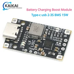 BMS USB type-c 2/3S 15W, 8.4/12.6V, 1,5 a, Module de Charge rapide, avec indicateur, batterie au Lithium, avec Support équilibré