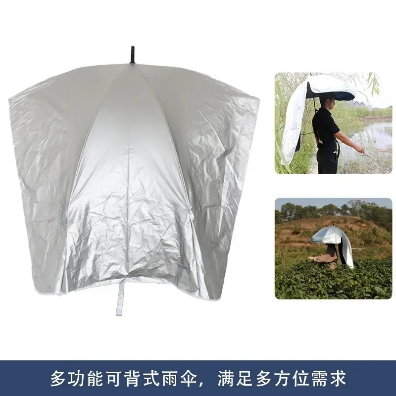 Tea picking umbrella on back, carry umbrella, super light head hat umbrella, outdoor sun protection, double layer vinyl umbrella