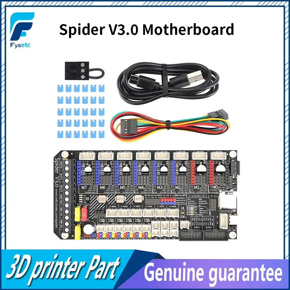 FYSETC Spider V3.0 Motherboard 3D Printing Part 32Bit RRF Controller Board TMC2130 TMC2209 STM32F446 Chip Support Klipper/Marlin