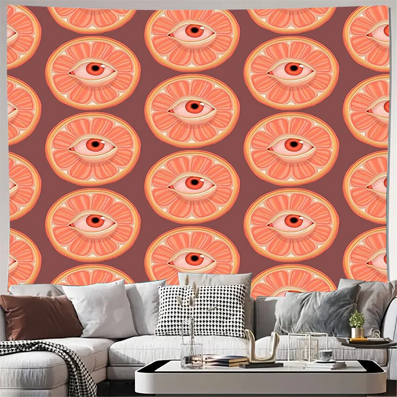 unframed Orange Slice Tapestry Wall Hanging Citrus Fruit Decor Kitchen Aesthetic Tropical Room Divider Bohemian Vibes Dorm Room 