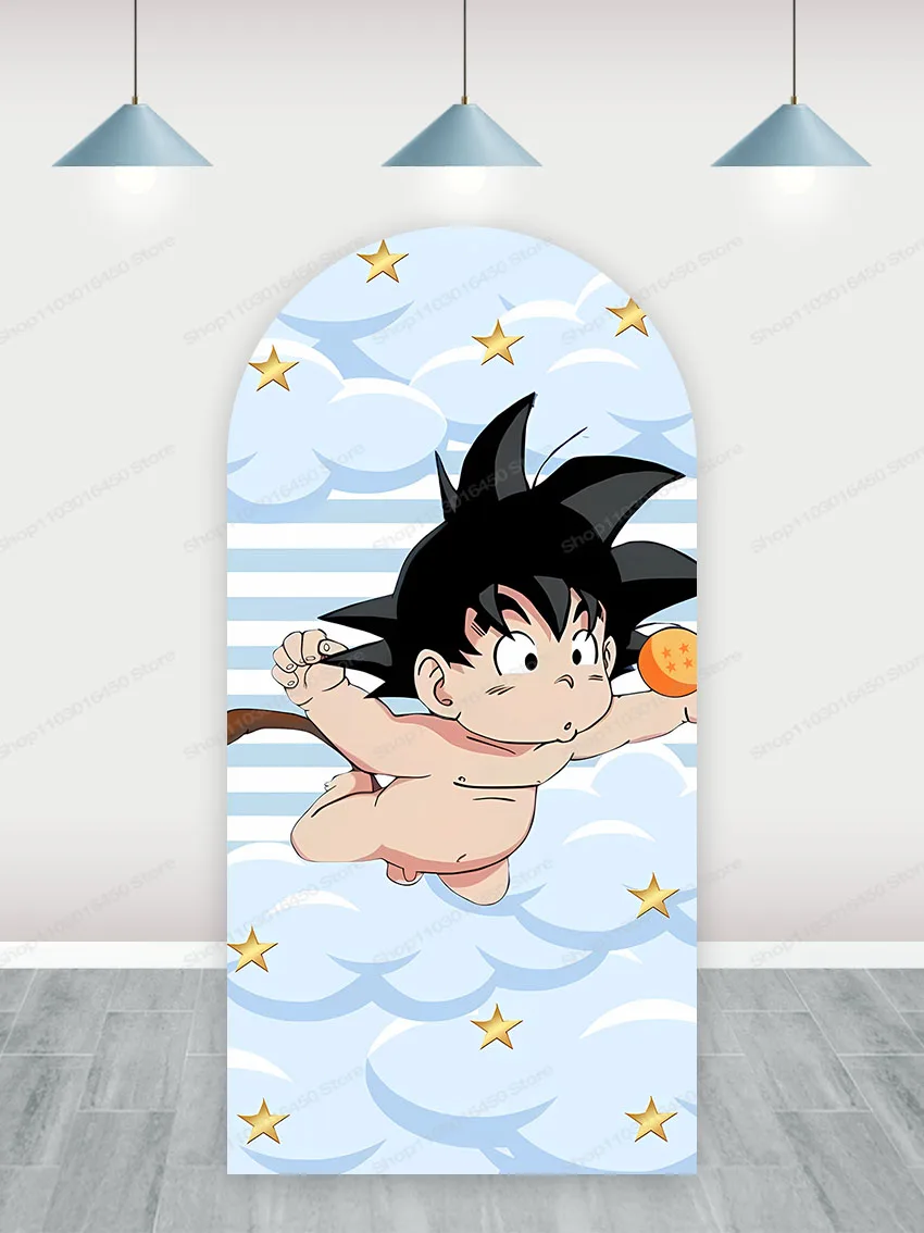 The Dragon Ball Arch Backdrop For Kids Boys Birthday Party Decoration Doublesides Photography Background Polyester Studio Props