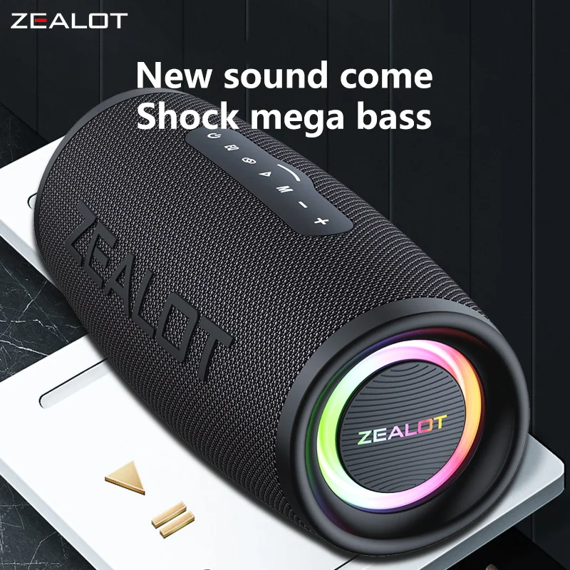 ZEALOT S56 40W Wireless Speakers, Waterproof IPX 5, Outdoor Portable Subwoofer Speaker, Hifi Sound quality,  8000mAh Battery.