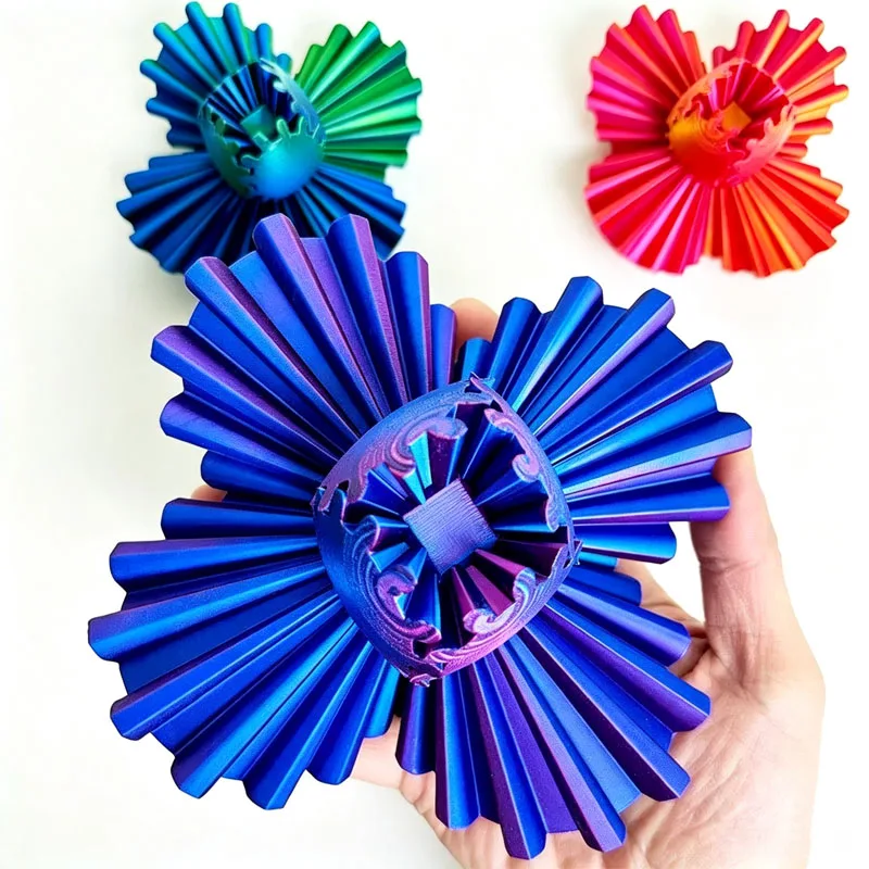 Sphere Cube 3D Printed Gear Ball Whirling Wonder Fidget Anxiety Calm Down Autism ADHD Focus Stress Relief Toys For Kids & Adults
