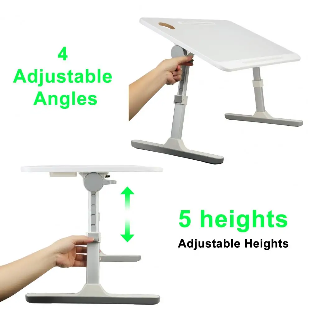 Laptop Bed Table Height Angle Adjustable Laptop Bed Stand Portable Lap Desk With Foldable Legs/USB Fan Slot Design Bed Desk