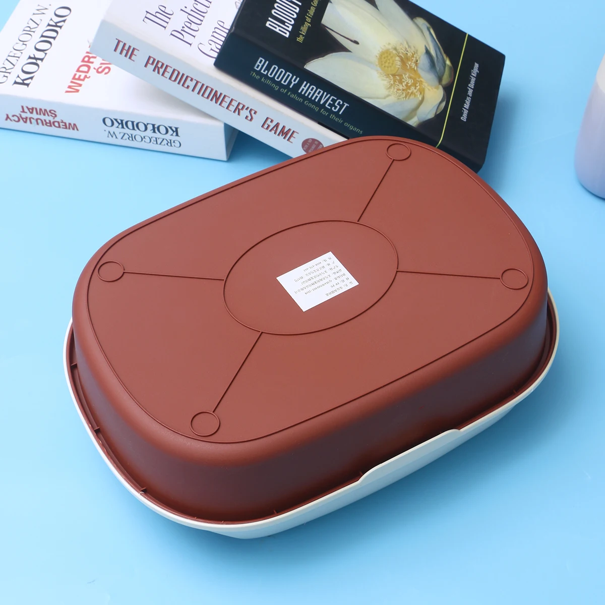

Double Layer Semi-Enclosed Cat Litter Box Anti-Splashing Simply Clean Self-Cleaning Cat Toilet (Coffee) - Size S