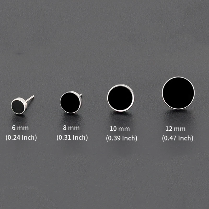 Luxury Male Earring Piercing Trendy Stainless Steel Round Stud Earring For Men kpop Black Drip Earings Accessories For Men Gift